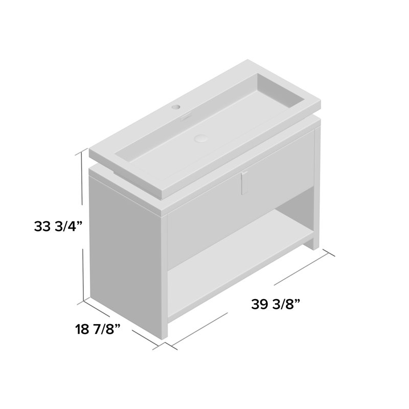 Ovando 39.4'' Single Bathroom Vanity with Acrylic Top, Rosewood