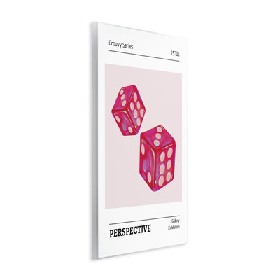 Pink Dice Pair Wall Plaque, design by LSR Design Studio