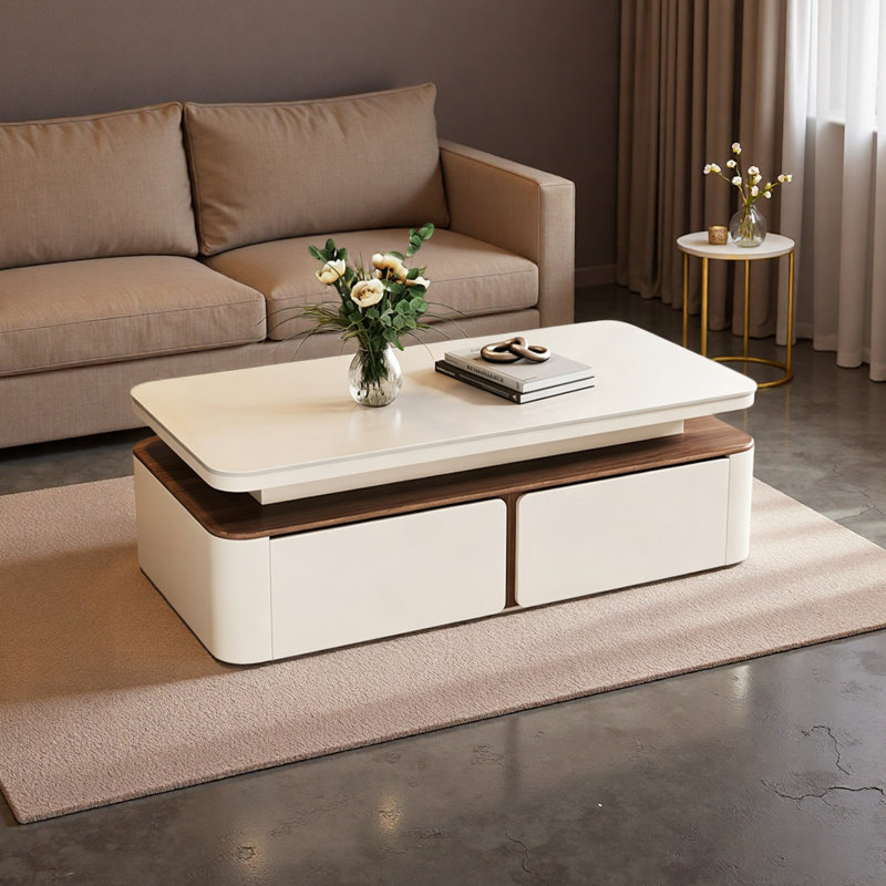 Table basse Chic, Blanc, H 16,92 po x l 55,11 po x P 27,55 po