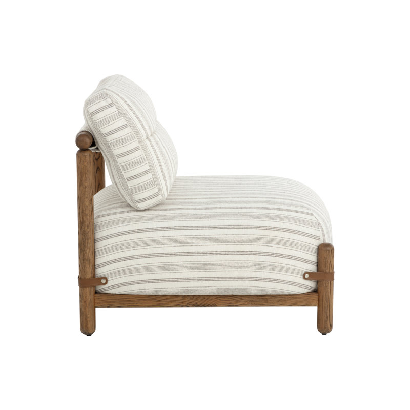 Chaise longue capitonnée de 31,25 po Rosaline CAL117 - Crème