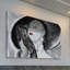 «Vintage Fashion Hat Lady», reproduction sur toile tendue-15836099