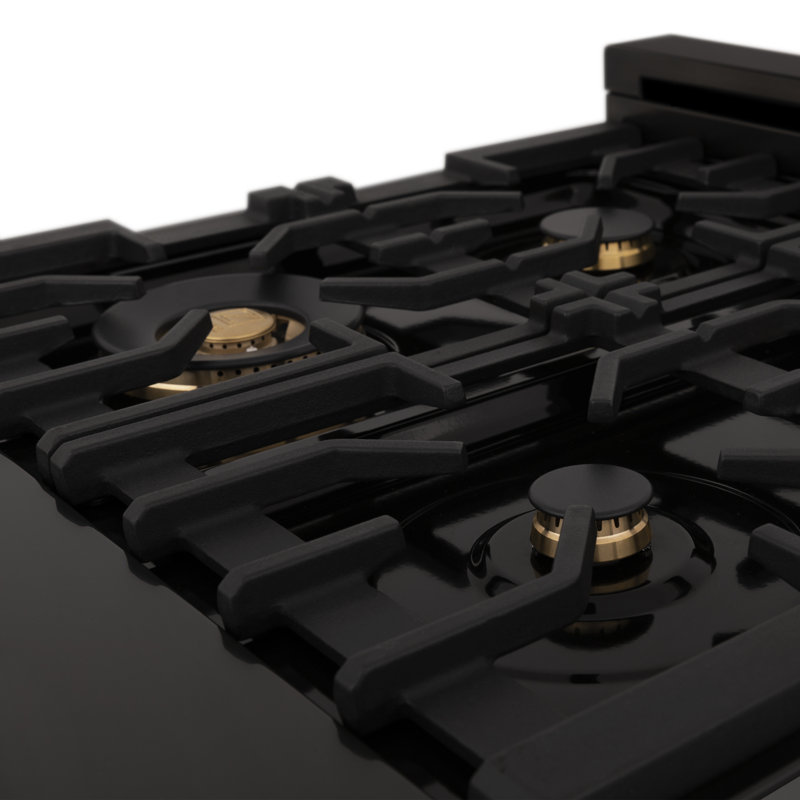 ZLINE 48" Black Stainless Steel Gas Cooktop with 7 Burners