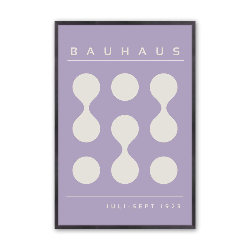 Mauve Bauhaus Flow II, H 25,25 po x l 19,25 po x P 1,25 po, Reproduction encadrée sans passe-partout, Zinc patiné