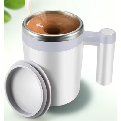 Self Stirring Mug, Rechargeable Automatic Magnetic Mixing Cup With 2 Stir Bars, Waterproof Design For Coffee, Milk, Protein Shakes At Home, Office, Or Travel