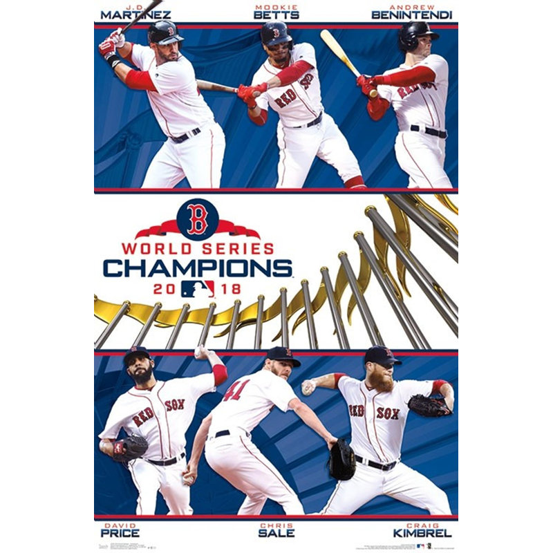 «Boston Red Sox 2018 World Champions», reproduction d'impression sur papier, H 34 po x l 22,25 po x P 0,05 po, Toile tendue