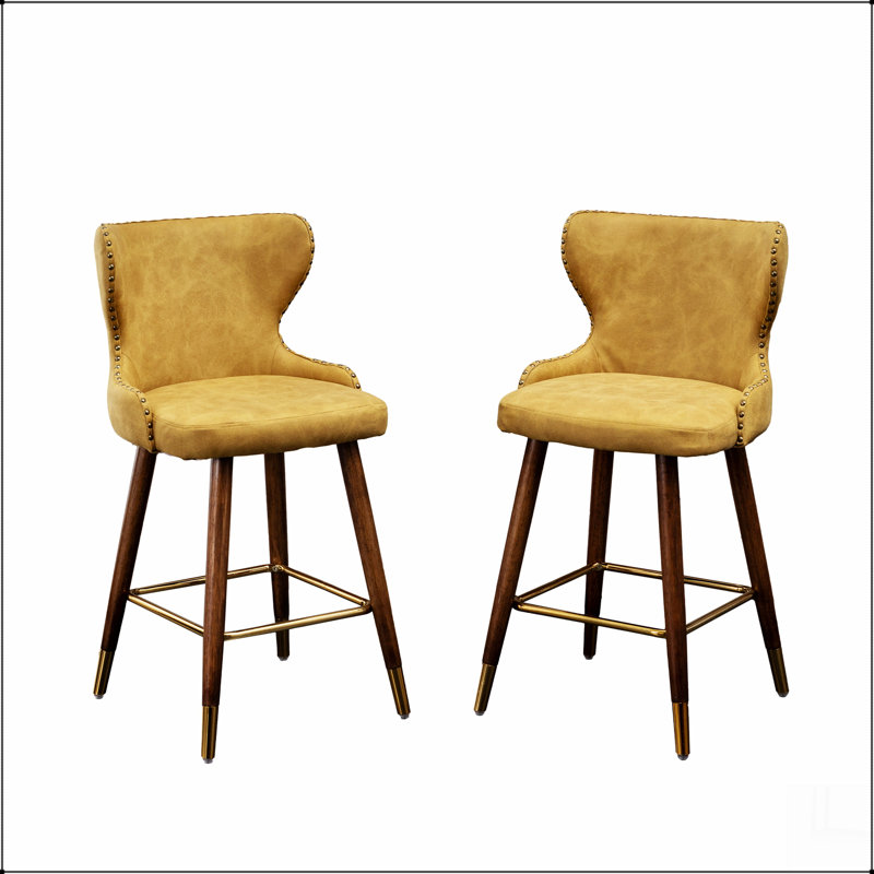Ensemble de 2 tabourets de comptoir Nevis Mid-Century