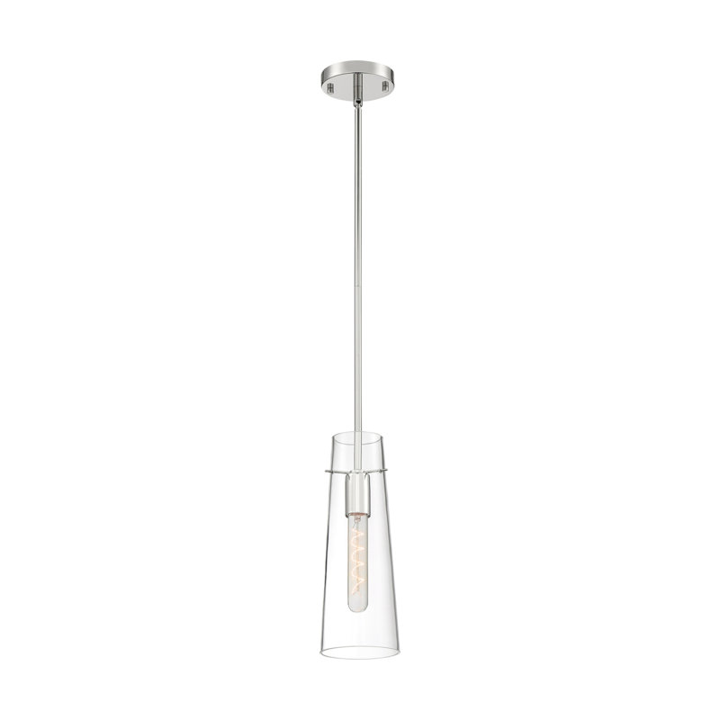 Luminaire suspendu cylindrique 1 lumière Gallen, Nickel poli