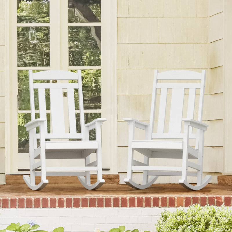 Ensemble de chaises berçantes HDPS 24 pièces Chiemi, Blanc