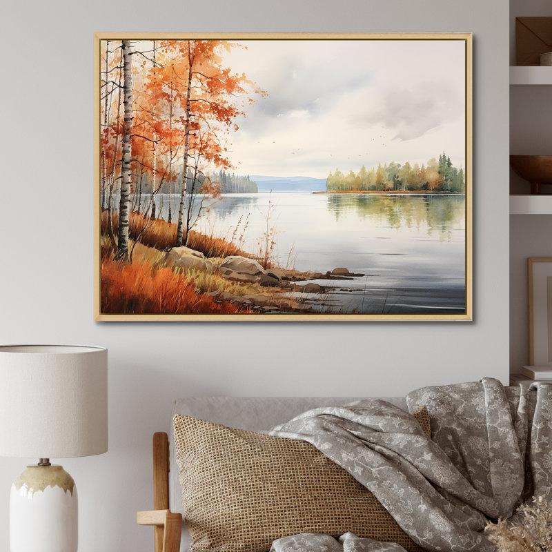 Scandinavian Lake Tranquility II sur impression sur toile, H 30 po x l 40 po x P 1,5 po, Cadre naturel flottant