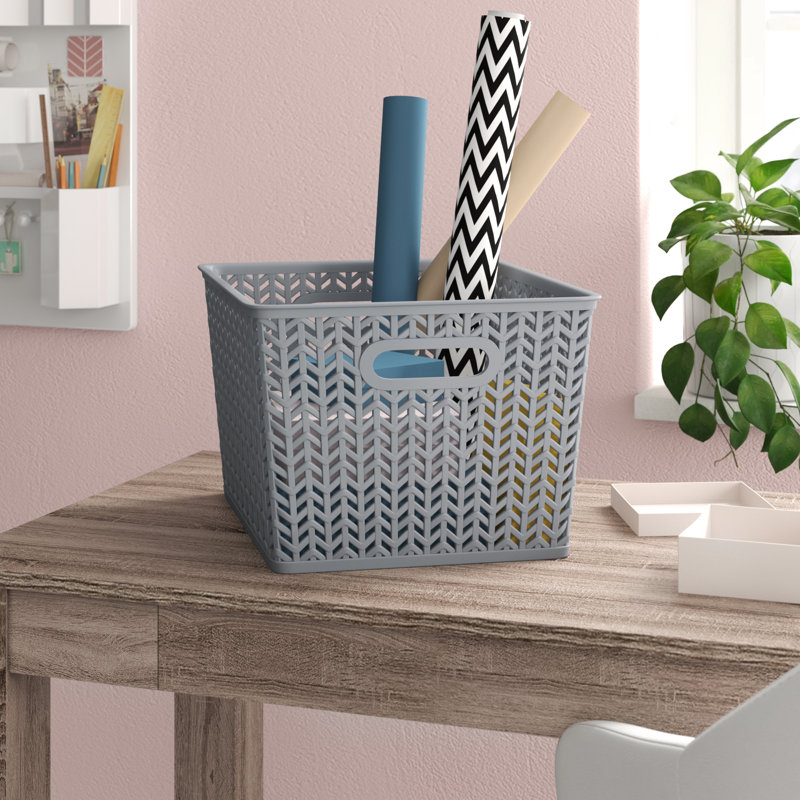 Panier en plastique, H 8,66 po x l 13,78 po x P 11,42 po, Gris