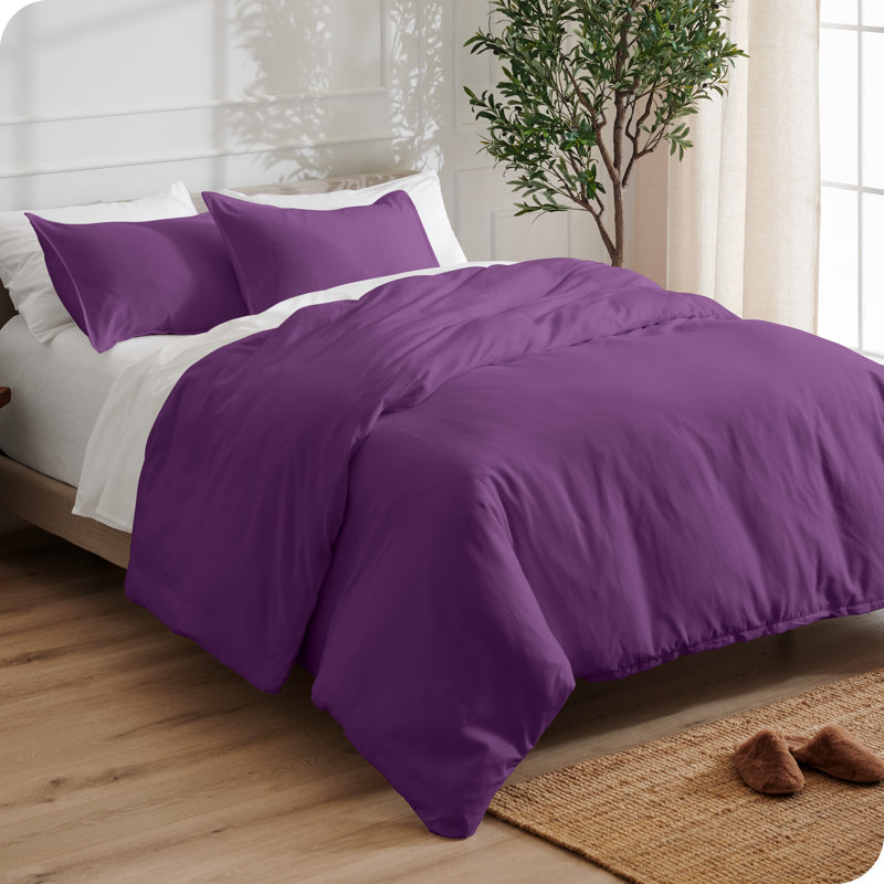 Duvet Cover, Plum, King Duvet Cover + 2 King Shams