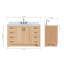 Meuble-lavabo simple 55 po en bois massif gris Frawley avec plateau en marbre de Carrare 1,5 po-1413195298-1446251538