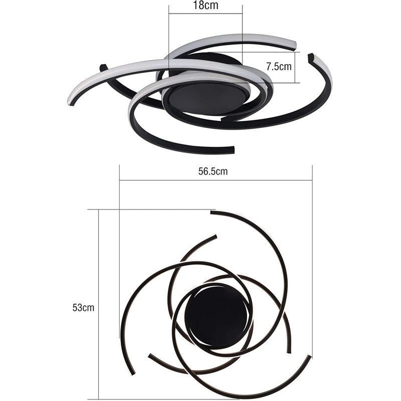 Schantz LED Flush Mount, Black