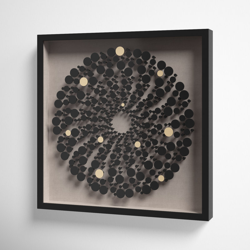 Atje Wood Framed Metallic Golf Ball Sunburst Wall Art