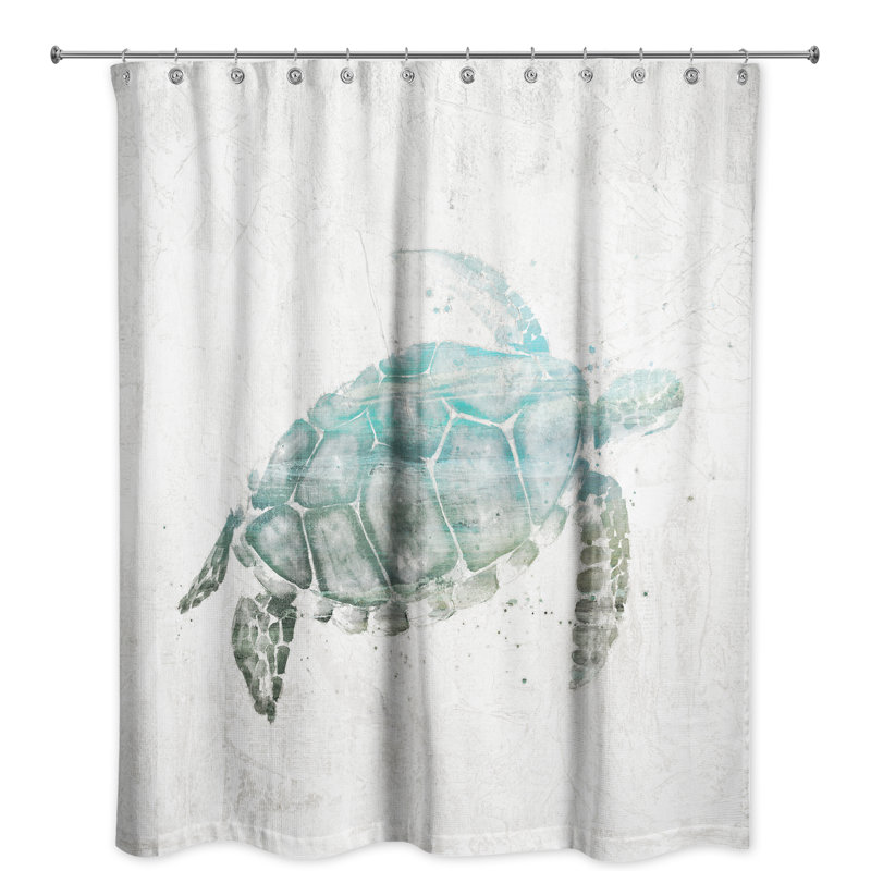 Rideau de douche simple Sherita, Bleu sarcelle