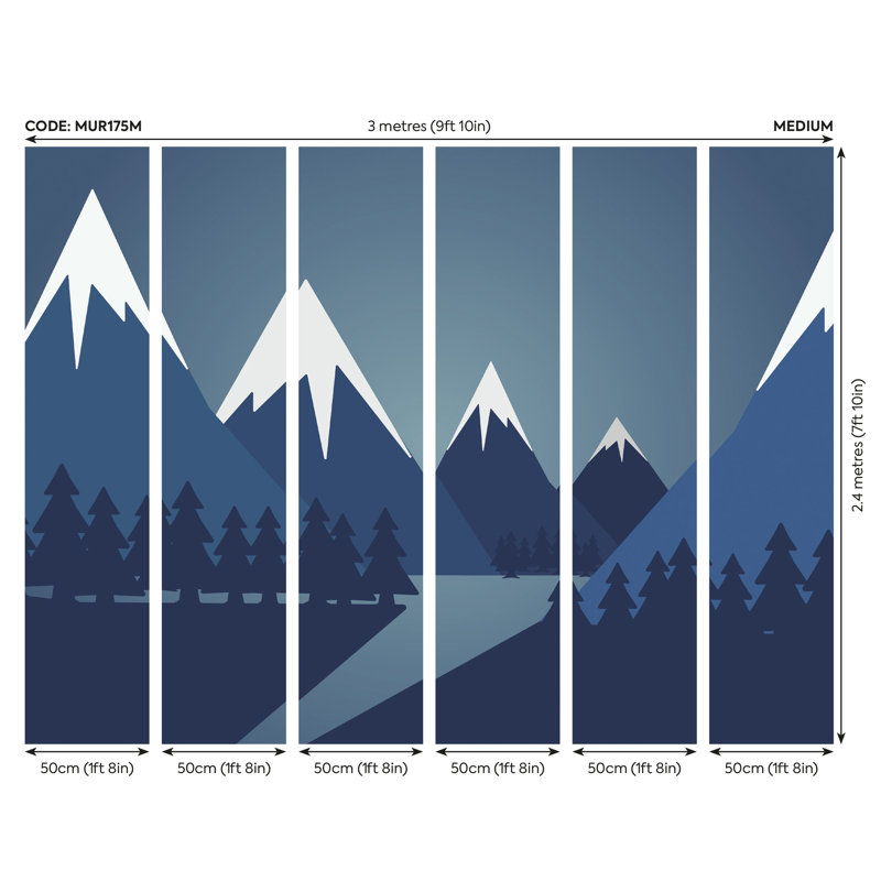 Funnell Matte Wall Mural, 240cm L x 300cm W