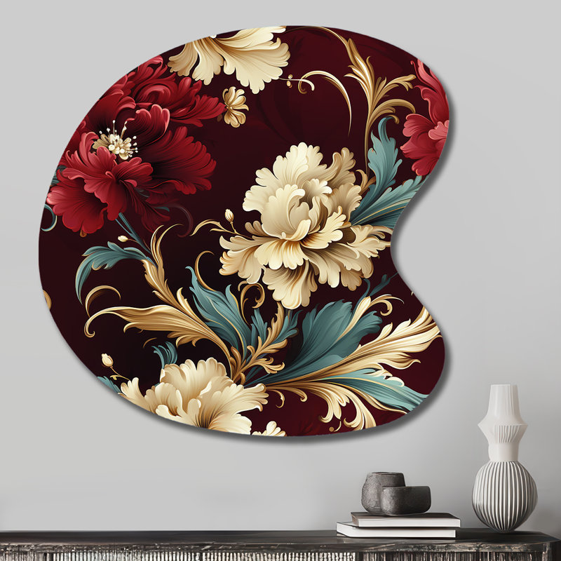 Victorian Renaissance Revival Victorian Motif - Décoration murale irrégulière en métal à motif floral, H 27 po x l 27 po