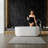 59'' Fluted Freestanding Soaking Acrylic Bathtub