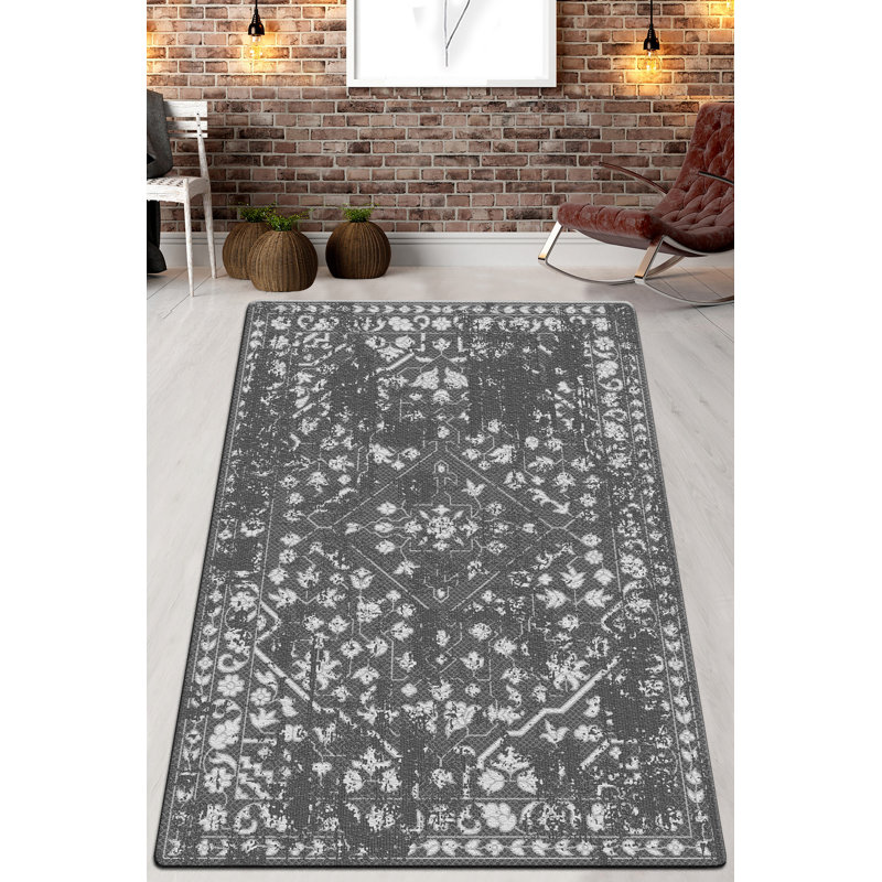 Tapis en polyester tissé à la machine Dimartino, Rectangle 3 pi 11 po x 5 pi 3 po