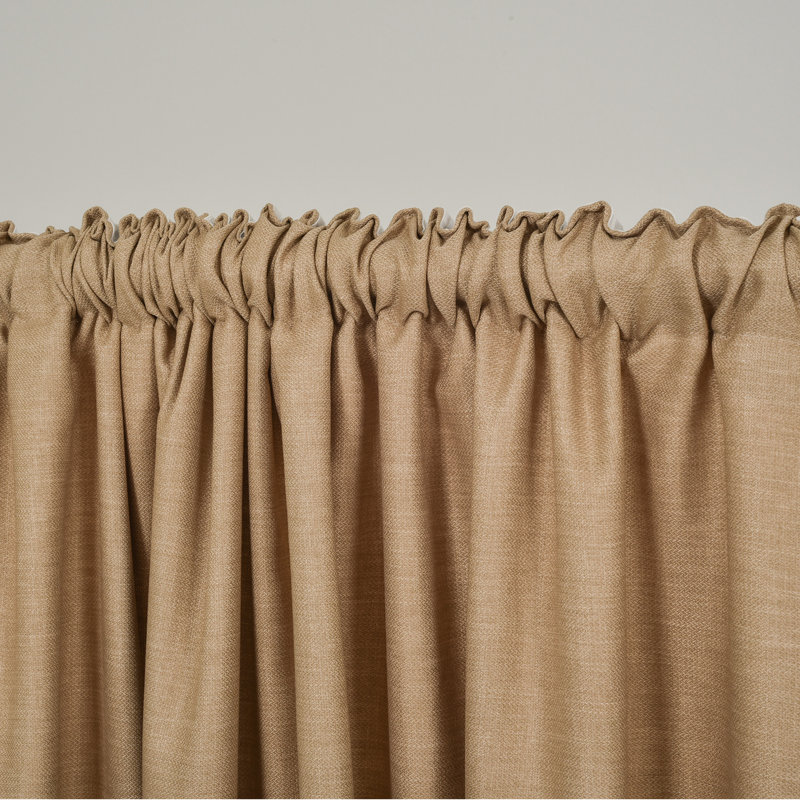 Extra Long & Extra Wide Faux Linen Decorative Curtain Single Panel, Beige, 280cm Width x 225cm Drop