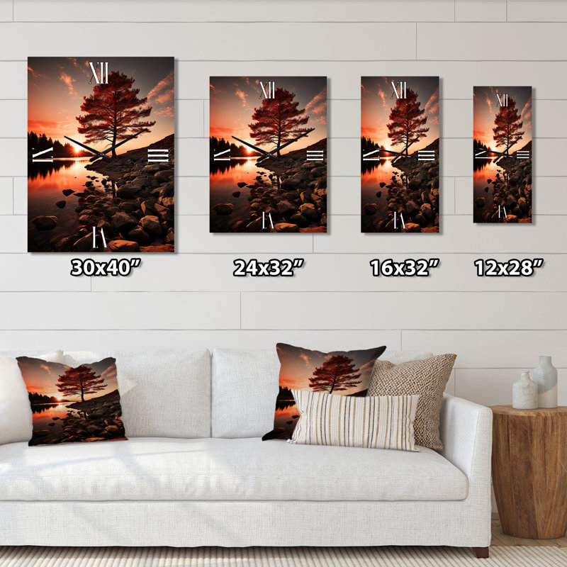 Canada Sunset Splendor - Horloge murale moderne Canada, Petit