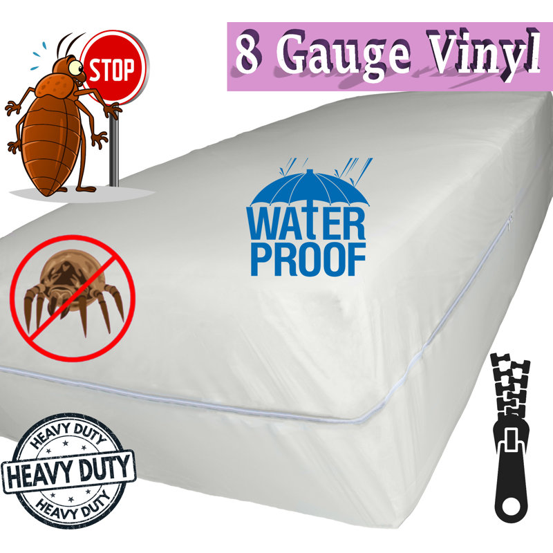 Housse de protection supérieure extra-lourde en vinyle de calibre 8 avec fermeture à glissière 100% imperméable et anti-punaises