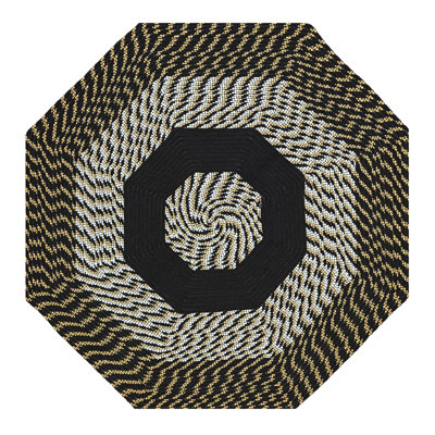 Tapis décoratif à rayures tressées noires/brunes Arcelia