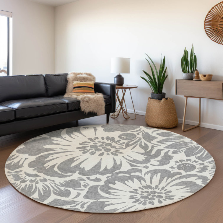 Tapis rond lavable à la machine de qualité supérieure 8 pi x 8 pi Cerrito AMF551