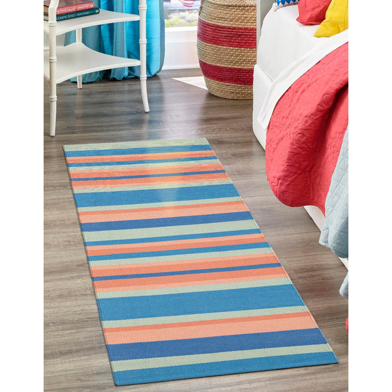 Aareona Cotton Geometric Indoor Rug, Runner 2' x 6'1"