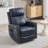 30.5 "W Manual Genuine Leather Swivel Rocker Recliner Vintage Recliner With Heated Massage-714923860