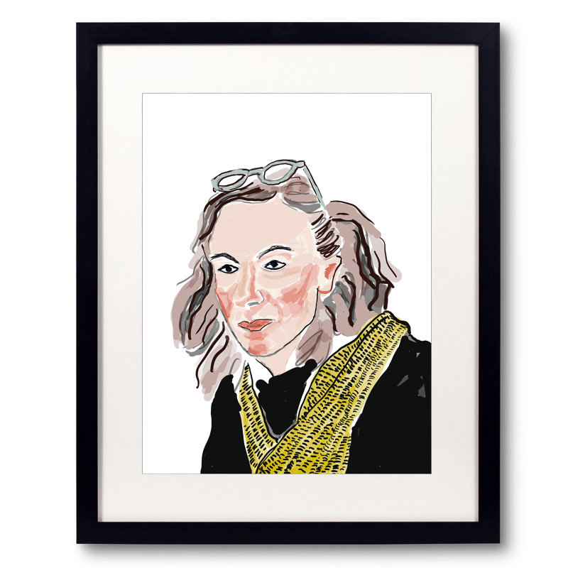 Yellow Scarf Print by Deborah Blum, Black Framed Paper, 20" H x 16" W