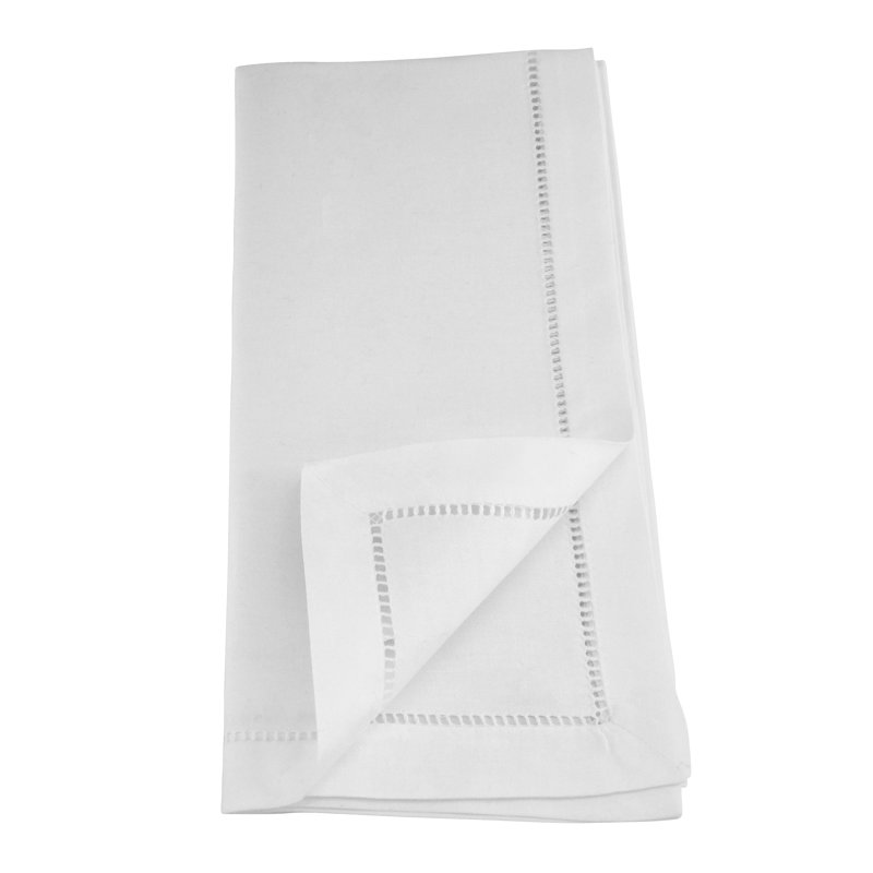 Serviette de coton 20" point ajouré avec couronne brodée Sawicki