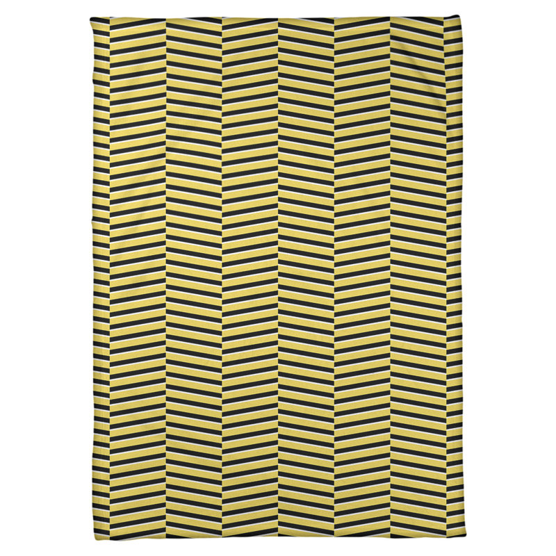 Couverture polaire rayures fracture, l 60 po x L 80 po, Jaune