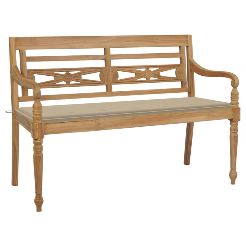 Banc de jardin en teck, Beige