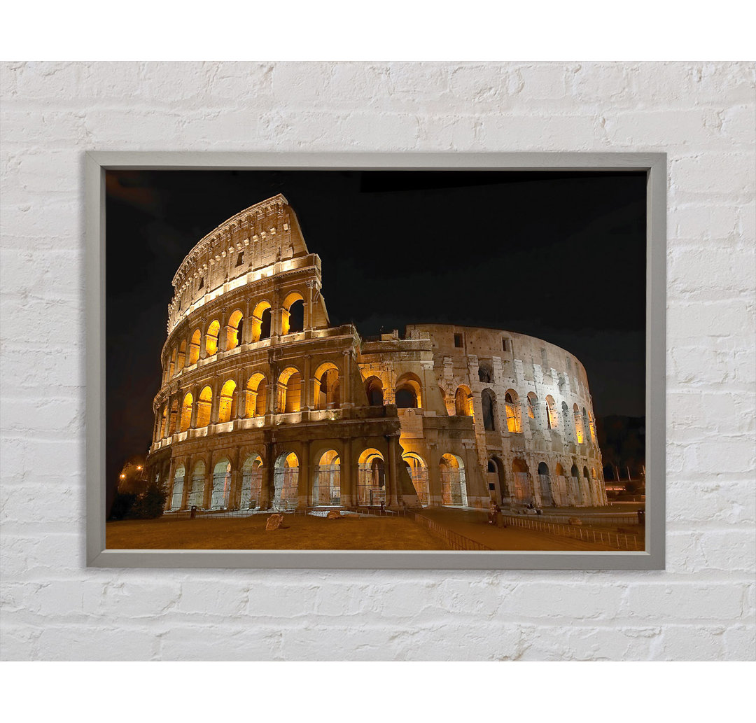 Colosseum Night Glow - Einzelner Bilderrahmen Kunstdrucke auf Leinwand