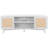Rattan TV Stand for 75in TV, Boho TV Stand with Rattan Door, Entertainment Center with Build-in Socket, Storage Cabinet with 2 Shelves, Modern TV Console for Living Room, Media Room-313657806