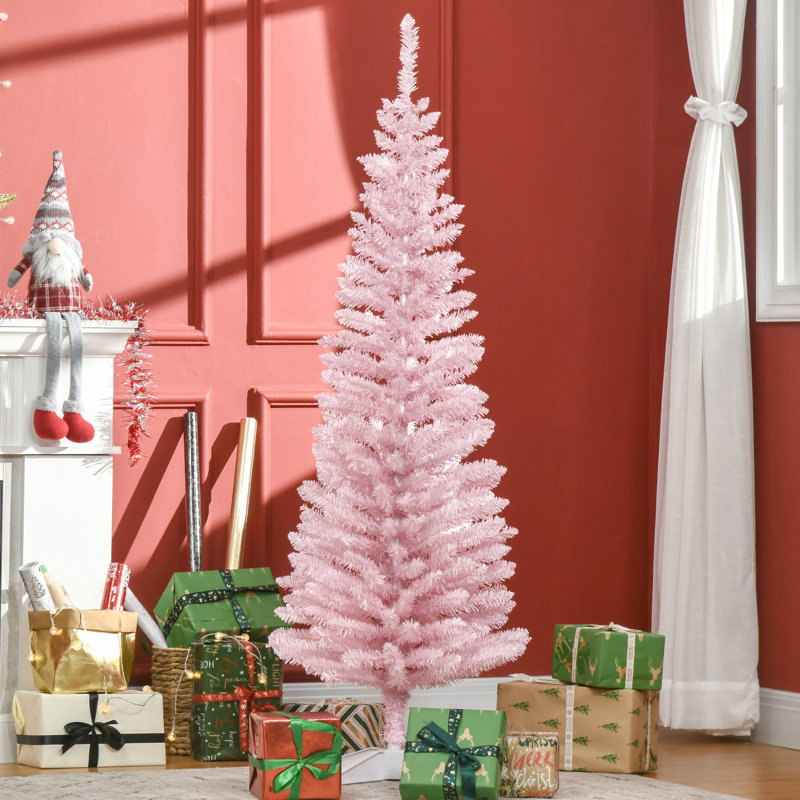 Arbre de Noël artificiel, arbre de Noël mince avec 390 branches réalistes et support en plastique, 5'