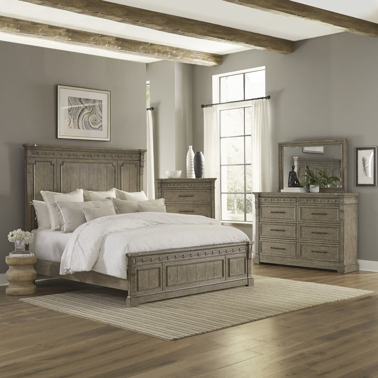 Barrigan Panel Bed, Dresser & Mirror, Chest Set