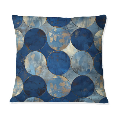 Coussin bleu Midcentury Circles I - Midcentury