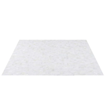 Serene White Squares Seamless Pearl Shell Tile
