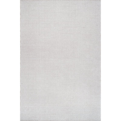 Tapis taupe en coton tissé à la main Adelmis