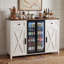Buffet de 53 po avec buffet cannelé et barre de café avec prise intégrée et mini-réfrigérateur-1543750921