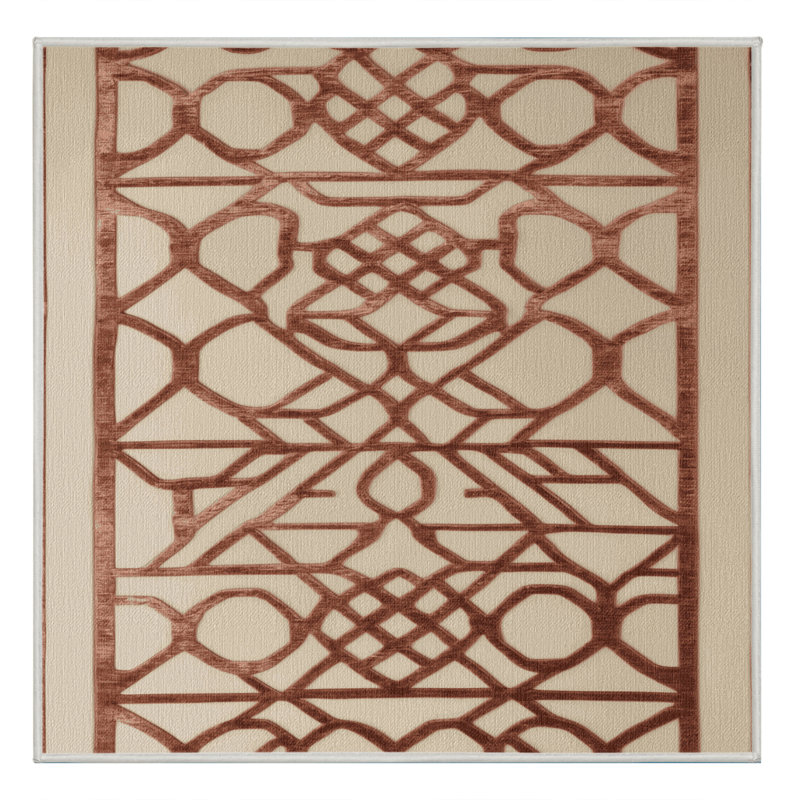 Machine Washable Trellis Beige Area Rug, Carré 3 pi
