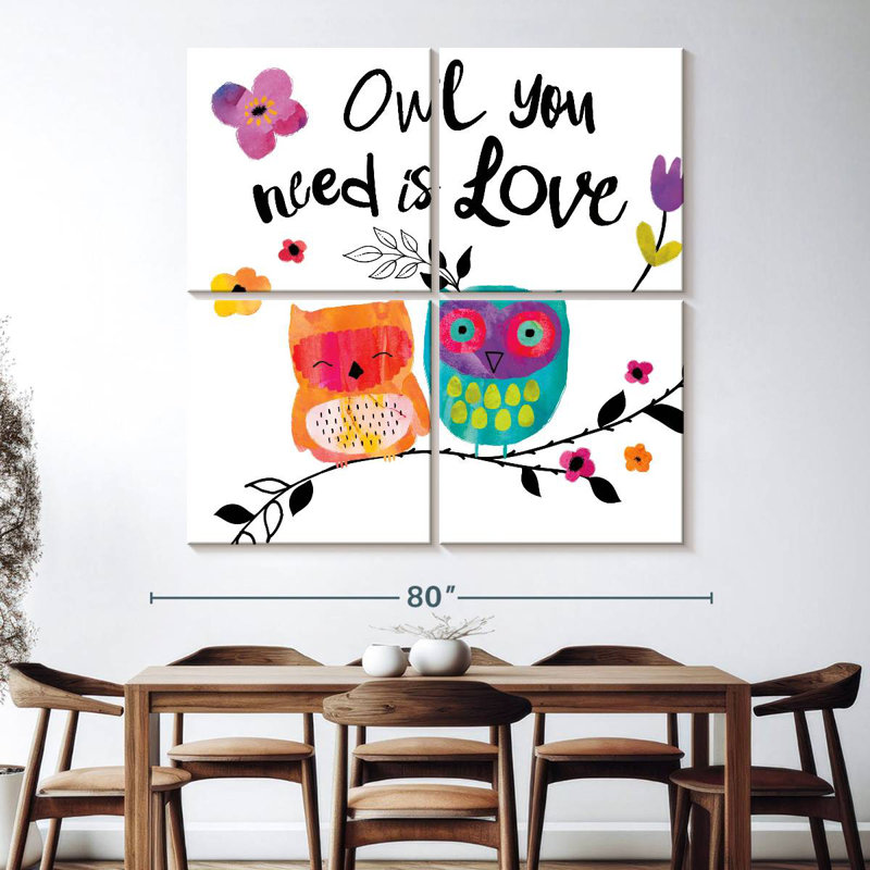 Tergel Owl You Need Is Love, H 74 po x l 74 po