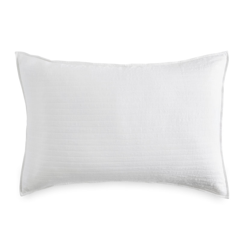 PURE Comfy Minimalist Cotton Sham, King, White
