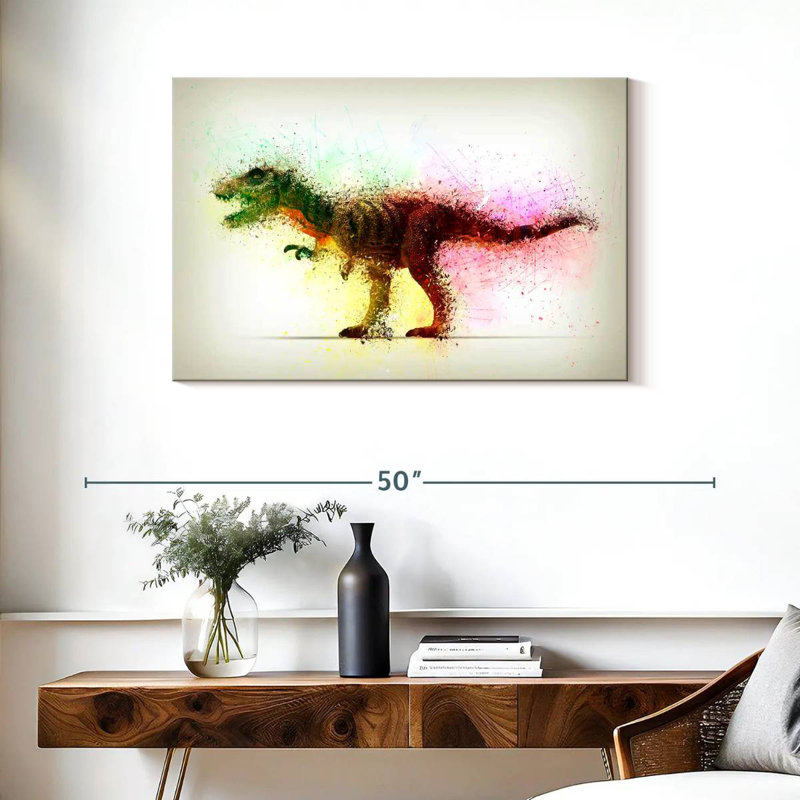 Abstract Dinosaur, 24" H x 36" W