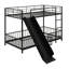 Metal Bunk Bed With Slide And Guardrails-196571182