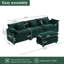Canapé modulaire réversible en L avec repose-pieds - tissu d'ameublement en velours de qualité supérieure-345975534