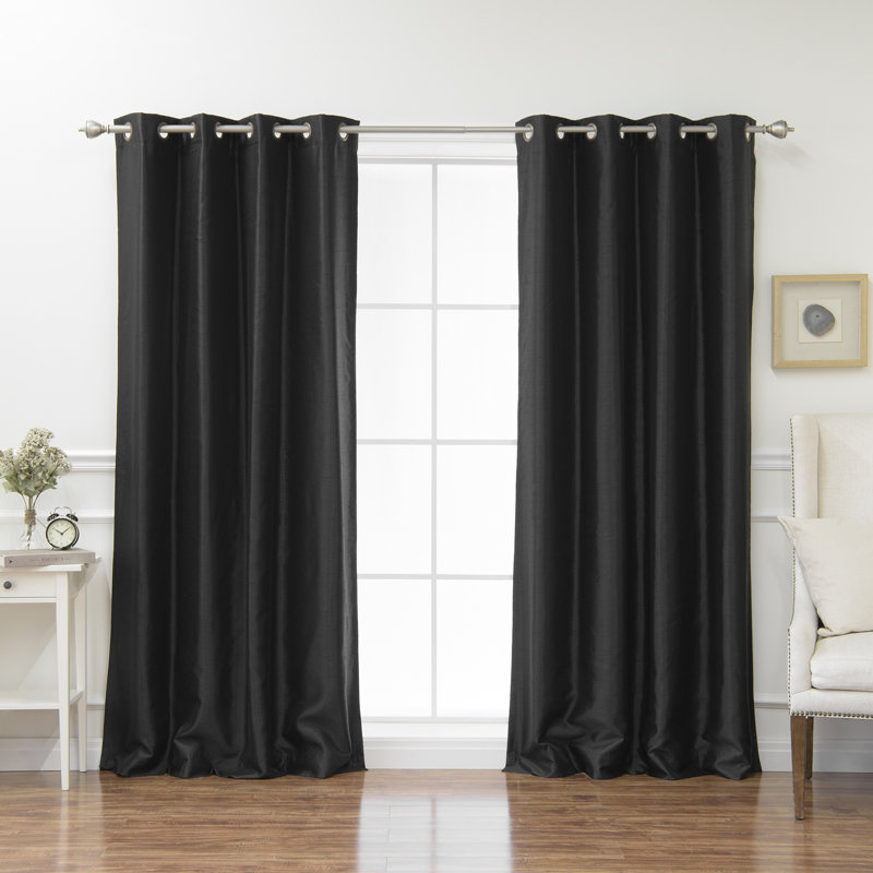 Julianni Blackout Curtain Pair, Black, 52" W x  84" H