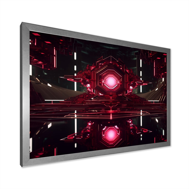 Quantum Universe Futuristic 3D I sur impression sur toile, H 16 po x l 32 po x P 1 po, Cadre simple argenté